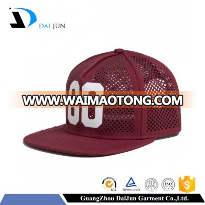 Daijun China Factory OEM High Quality Min Order New Design Cheap Dark Red Print Custom Full Mesh Hat