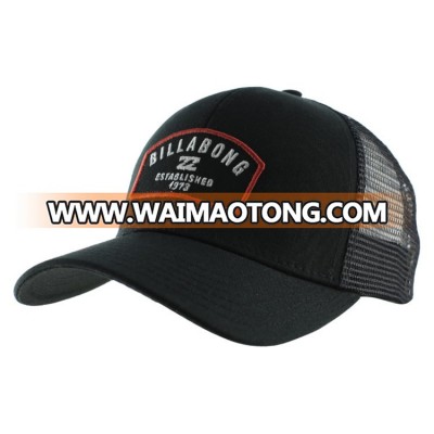 Daijun high quality embroidery cheap black 6 panel running mesh baseball cap